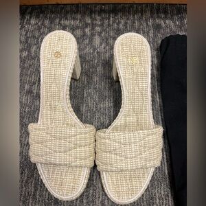 Emporio Armani Quilted Raffia Sandal size 37.5